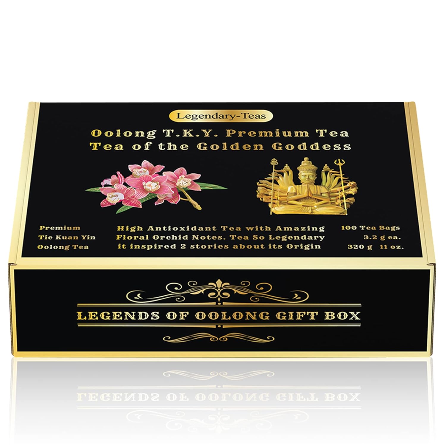 Legendary-Teas Oolong T.K.Y. – Bolsas de té piramidales selladas en bolsas de papel de aluminio (té Oolong T.K.Y, caja de 75 unidades)