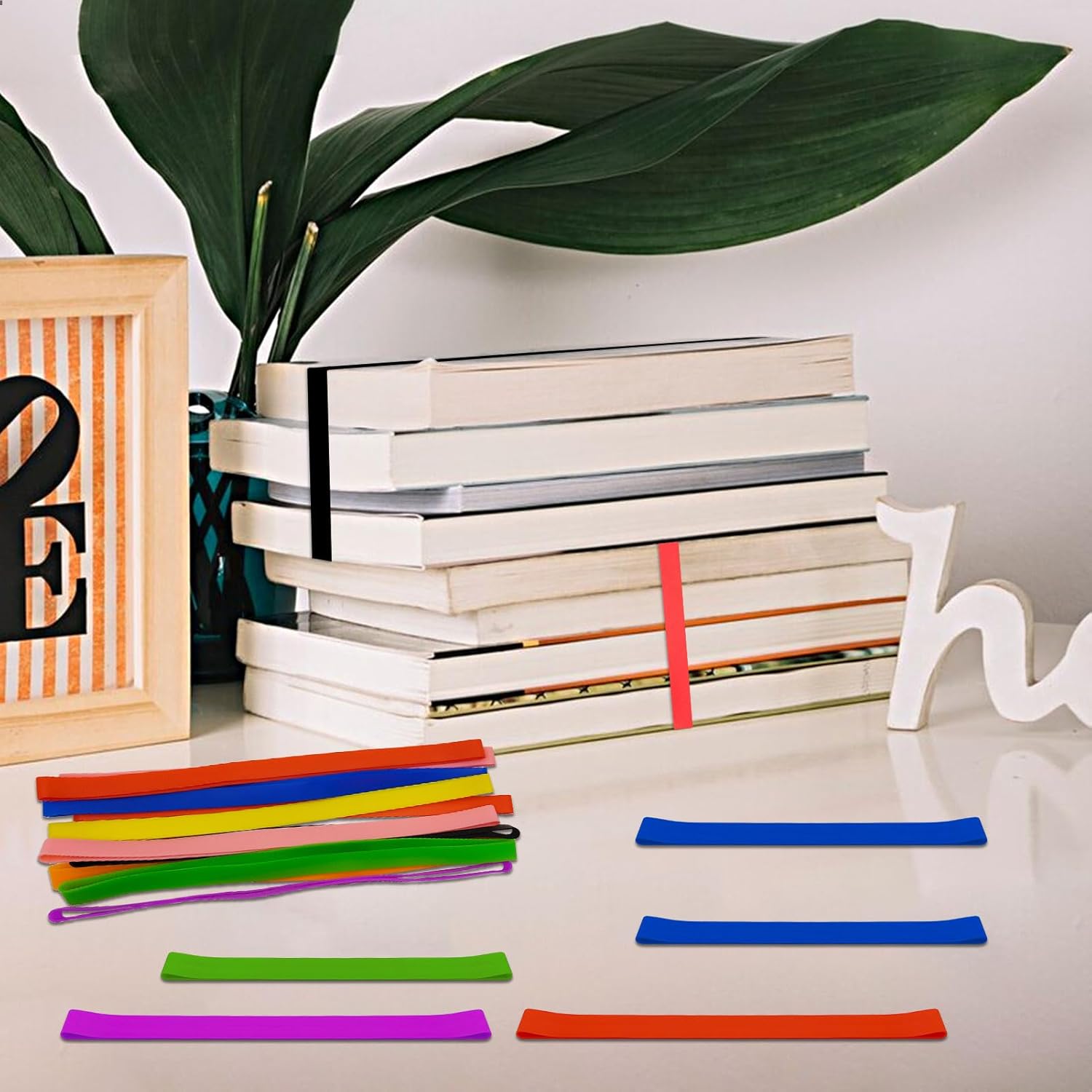 40 bandas elásticas de goma de 5.5 pulgadas, bandas elásticas de silicona de colores para libros, tarjetas de cartera, cajas de cocina, suministros