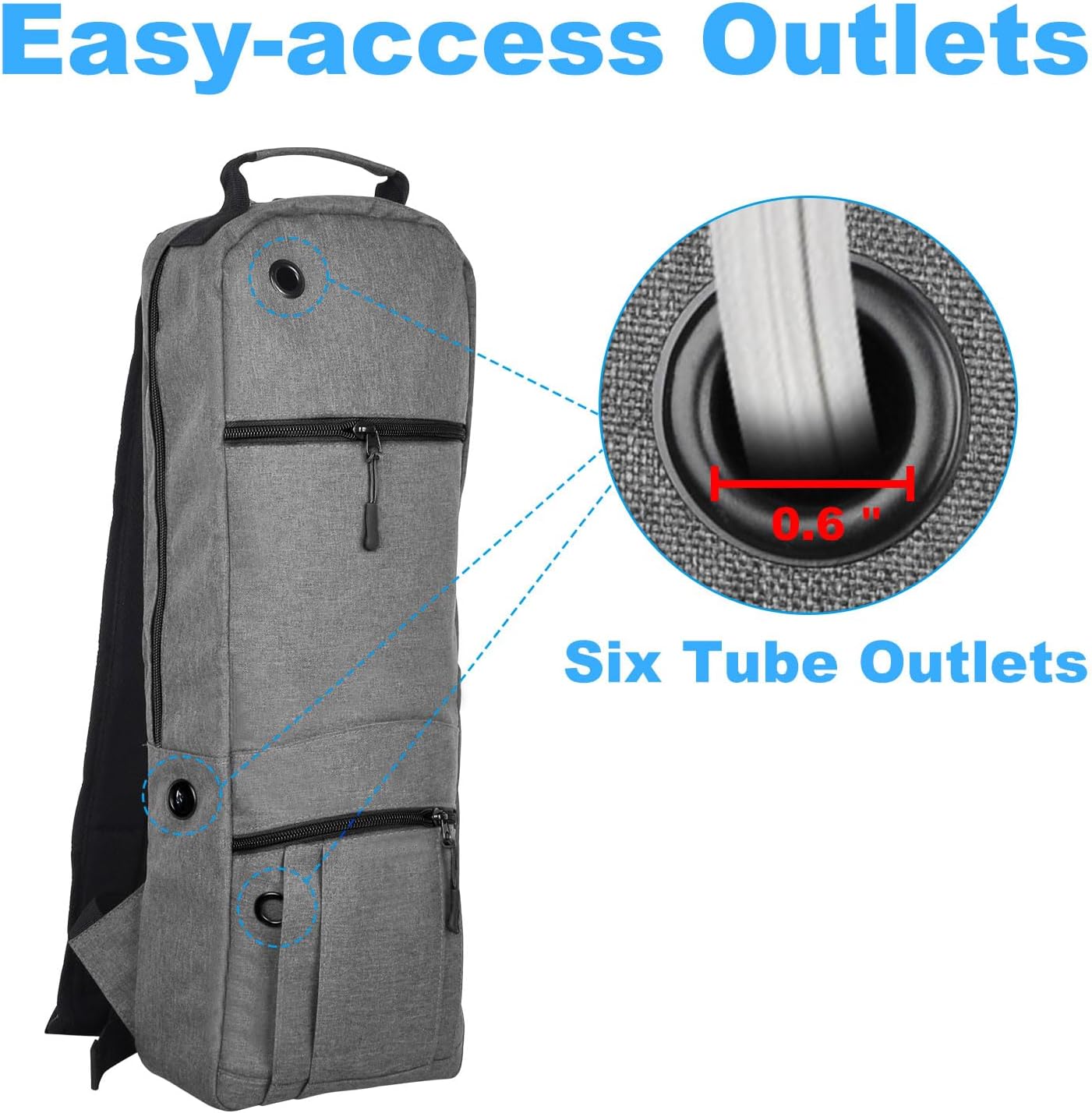 Soporte portátil para mochila con tanque de oxígeno solo para tamaño D (M-15), cómoda mochila con cilindro de oxígeno médico con correas duraderas,