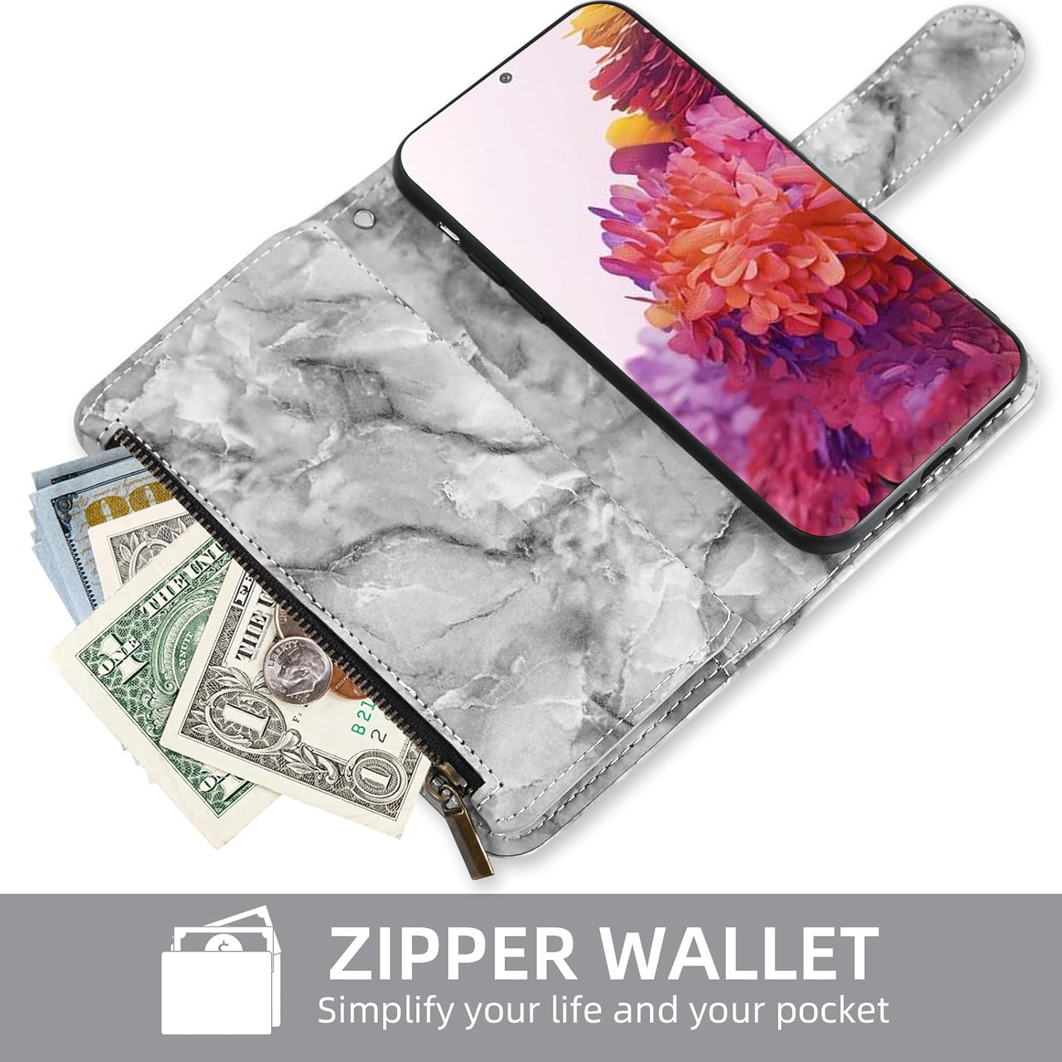 Asuwish Funda de teléfono para Samsung Galaxy S20 FE 5G 6.5 pulgadas Wallet Cell Cover con protector de pantalla de vidrio templado con soporte de