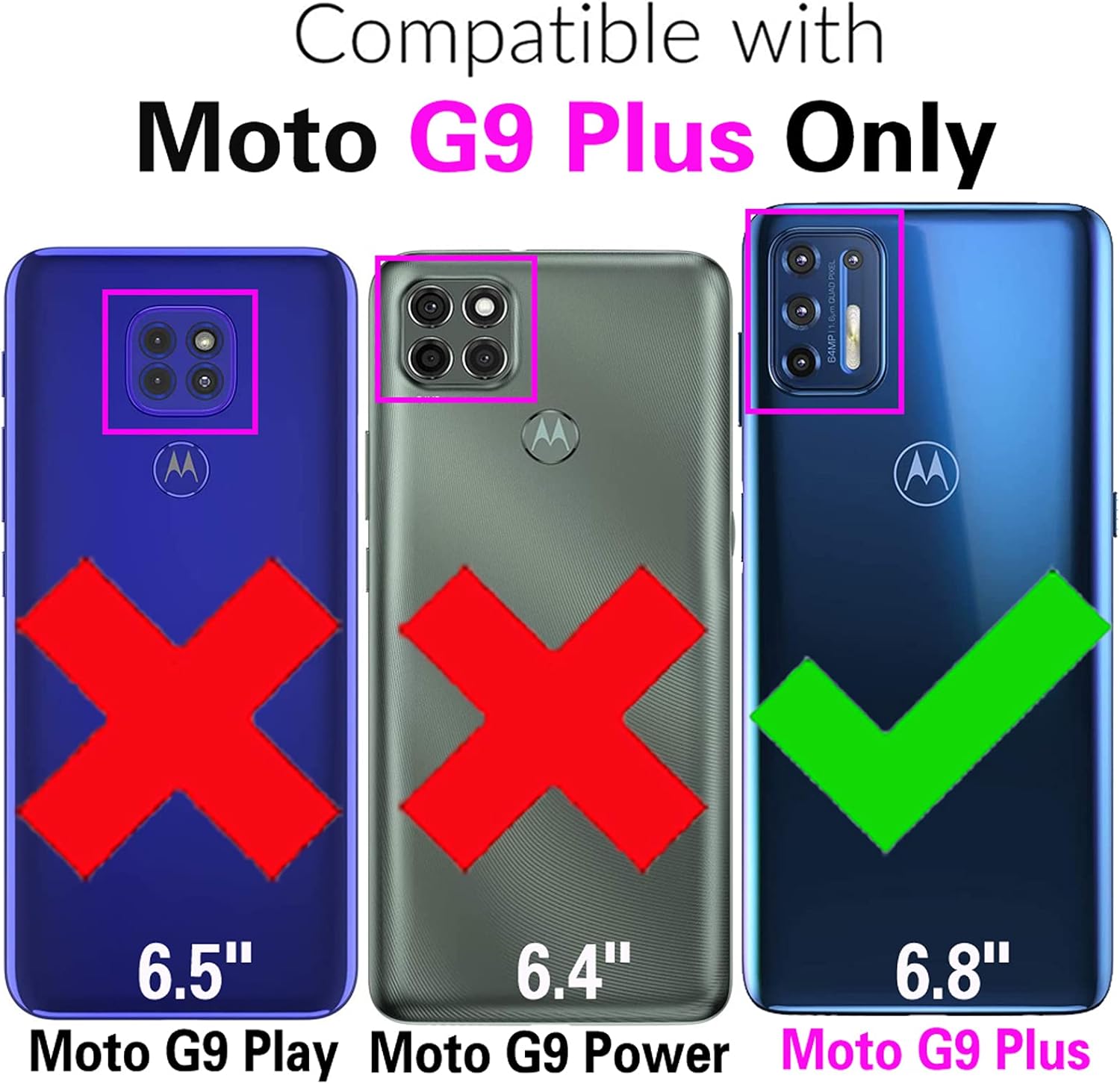 Asuwish Funda protectora híbrida para Moto G9 Plus con protector de pantalla de vidrio templado, funda protectora híbrida resistente para