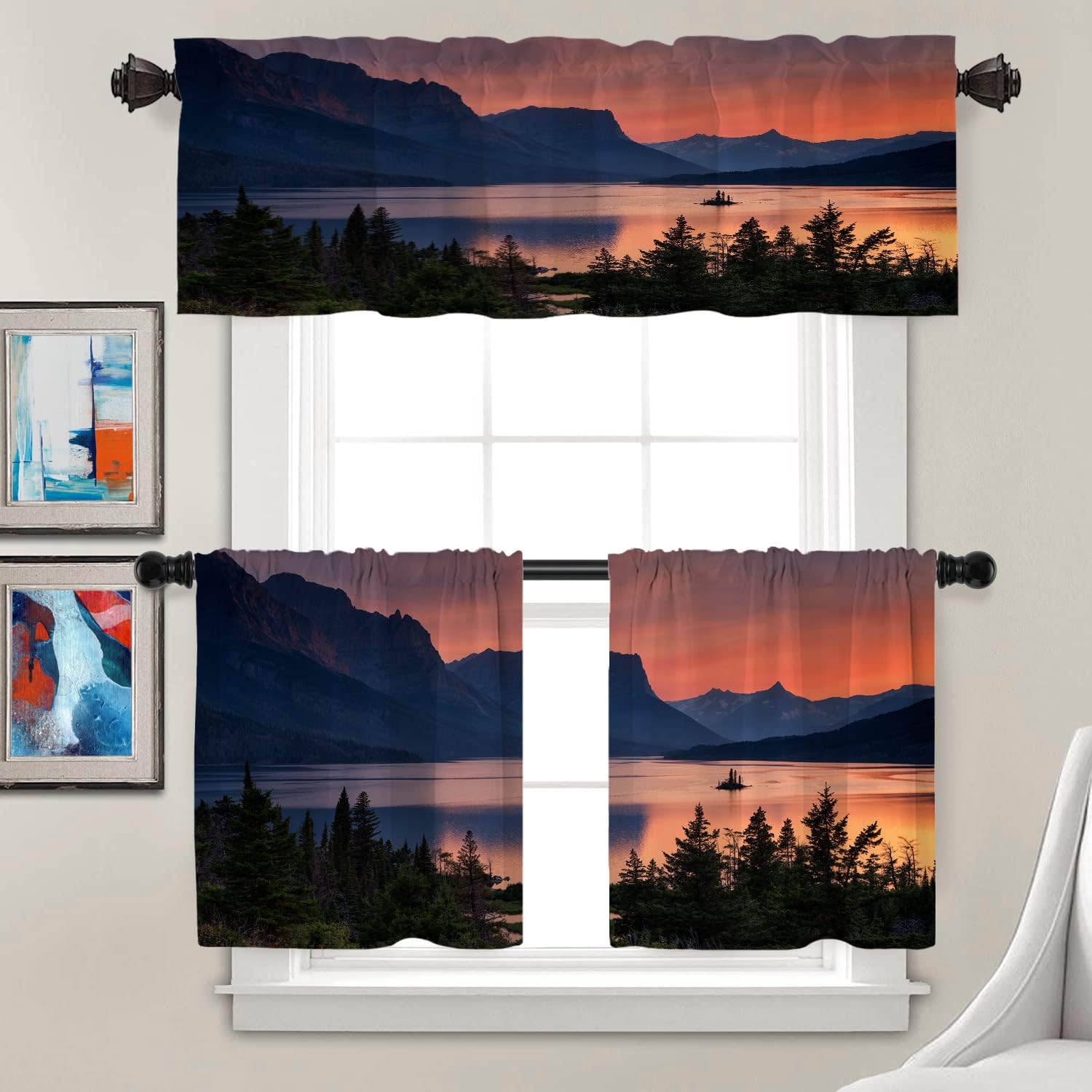 Batmerry Cortinas opacas de poliéster multicapa para sala de estarbaño, 2 unidades de 26 x 24 pulgadas