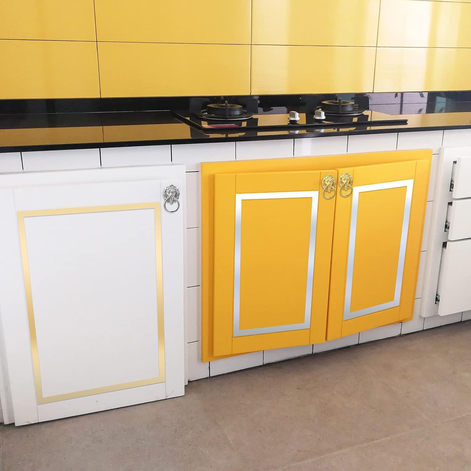 uxcell Adhesivo autoadhesivo de aluminio de 1.18 pulgadas x 164 pies, tira de cinta adhesiva impermeable para pared, gabinete, cocina, color plateado
