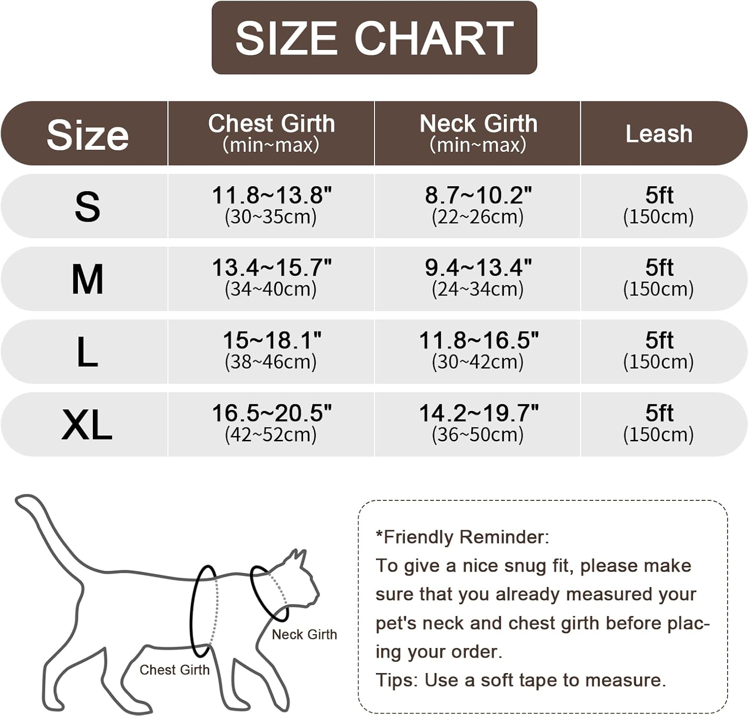 Juego de arnés y correa para gato, chaleco ajustable a prueba de escapes mejorado con correa para gatos grandes, perros pequeños, cachorros, paseos