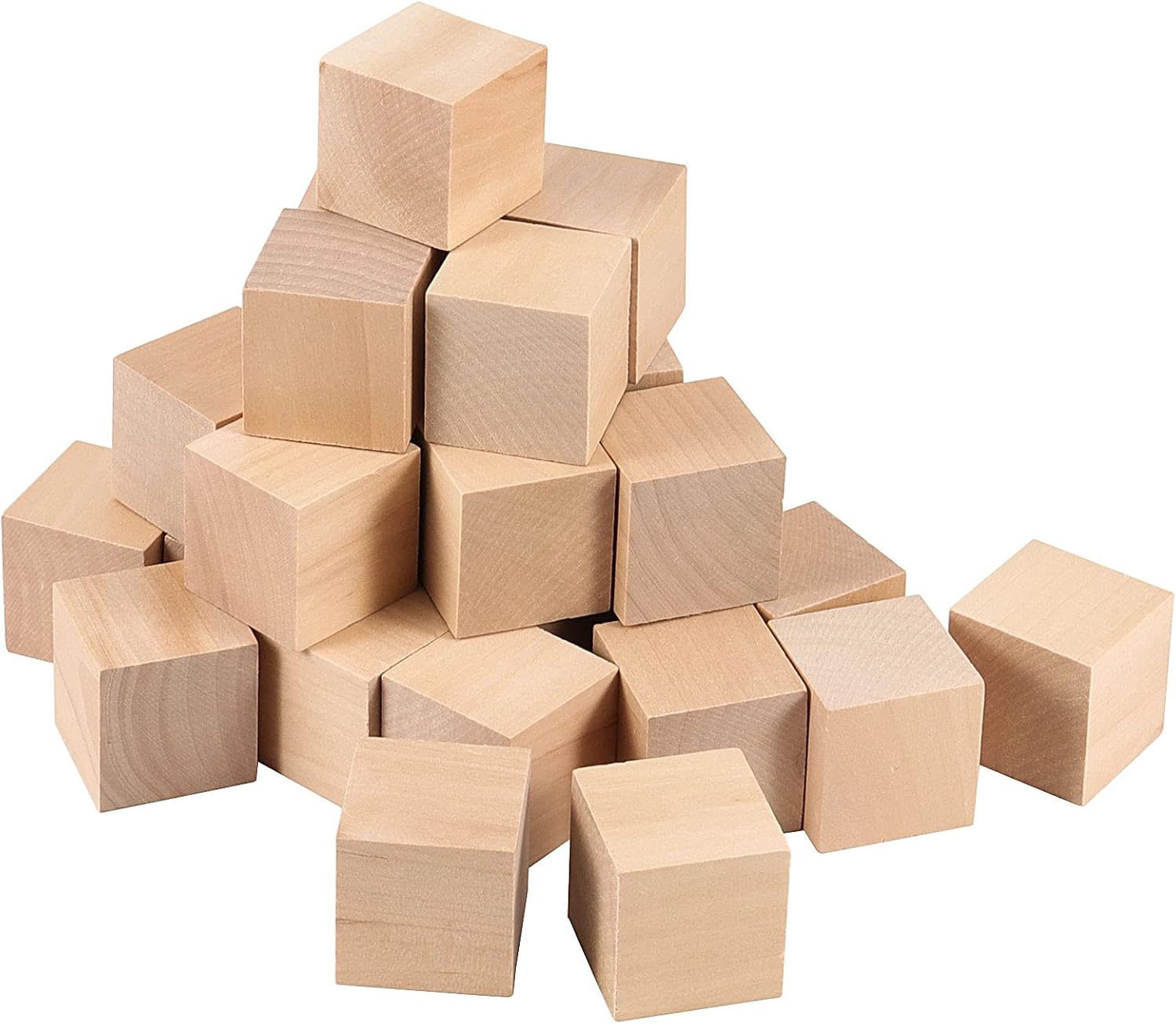 ZOENHOU 60 bloques de madera de 1.5 pulgadas, cubo de madera maciza natural de primera calidad, juego de bloques de madera sin terminar para