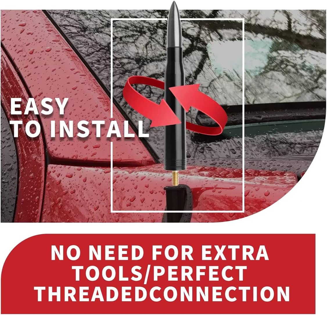 Antena de bala para automóvil, antena universal de repuesto para camión, antena de radio para automóvil, accesorios geniales para automóvil