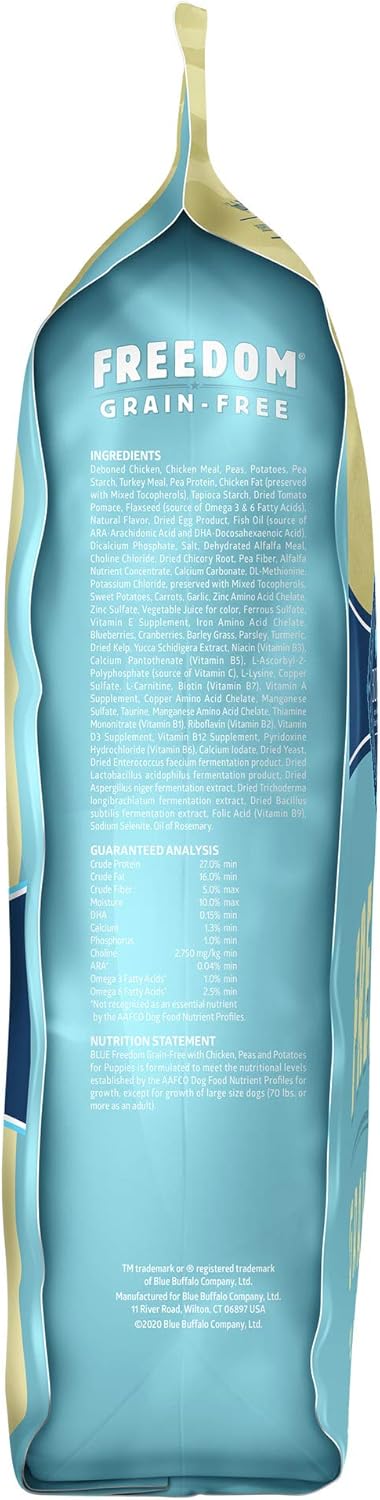 Blue Buffalo Freedom – Alimento seco natural para cachorros, sin granos, pollo, 11 libras