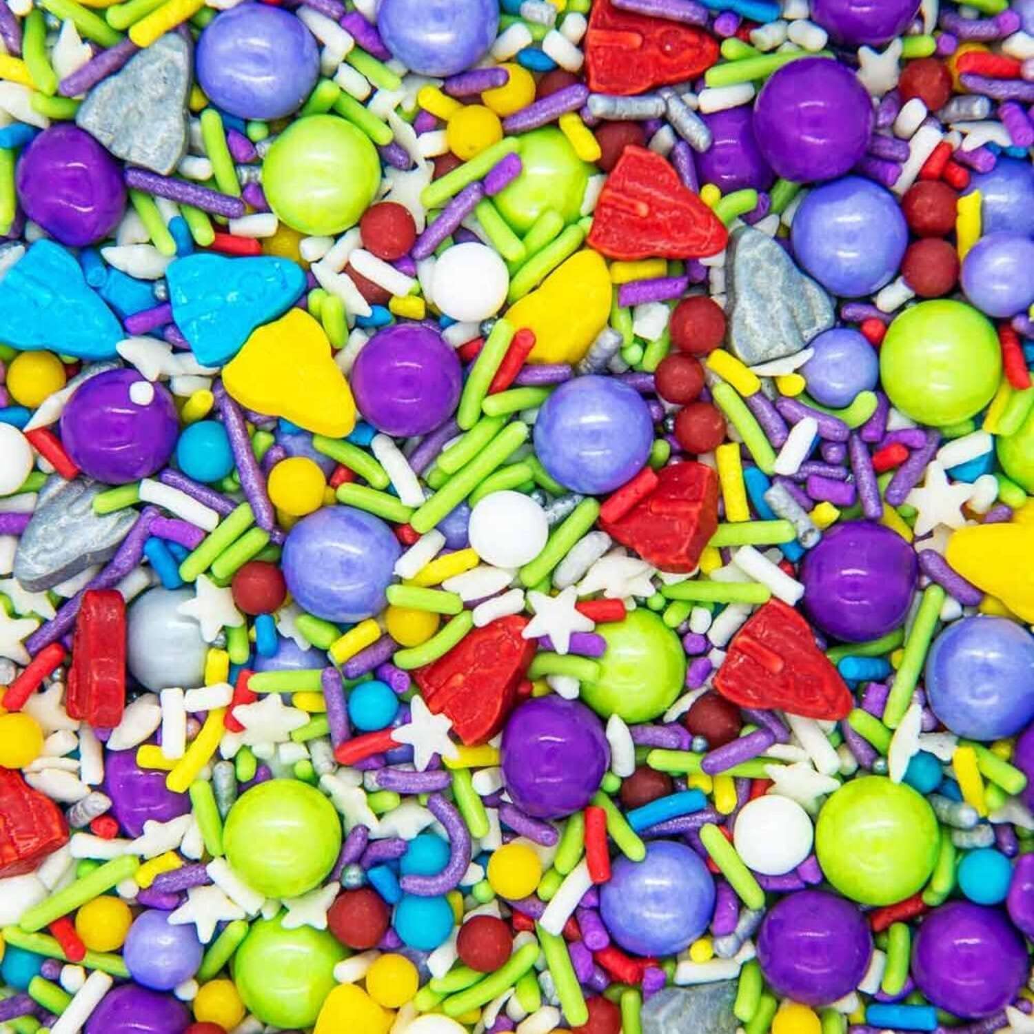 Gránulos cósmicos comestibles para decoración de pasteles, perlas de azúcar, quins de cohete, cohetes de cohete, astronautas para decoración de