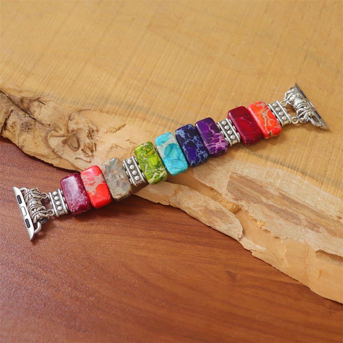 Natural Stone Imperial Jasper Bracelet Beaded-Bands
