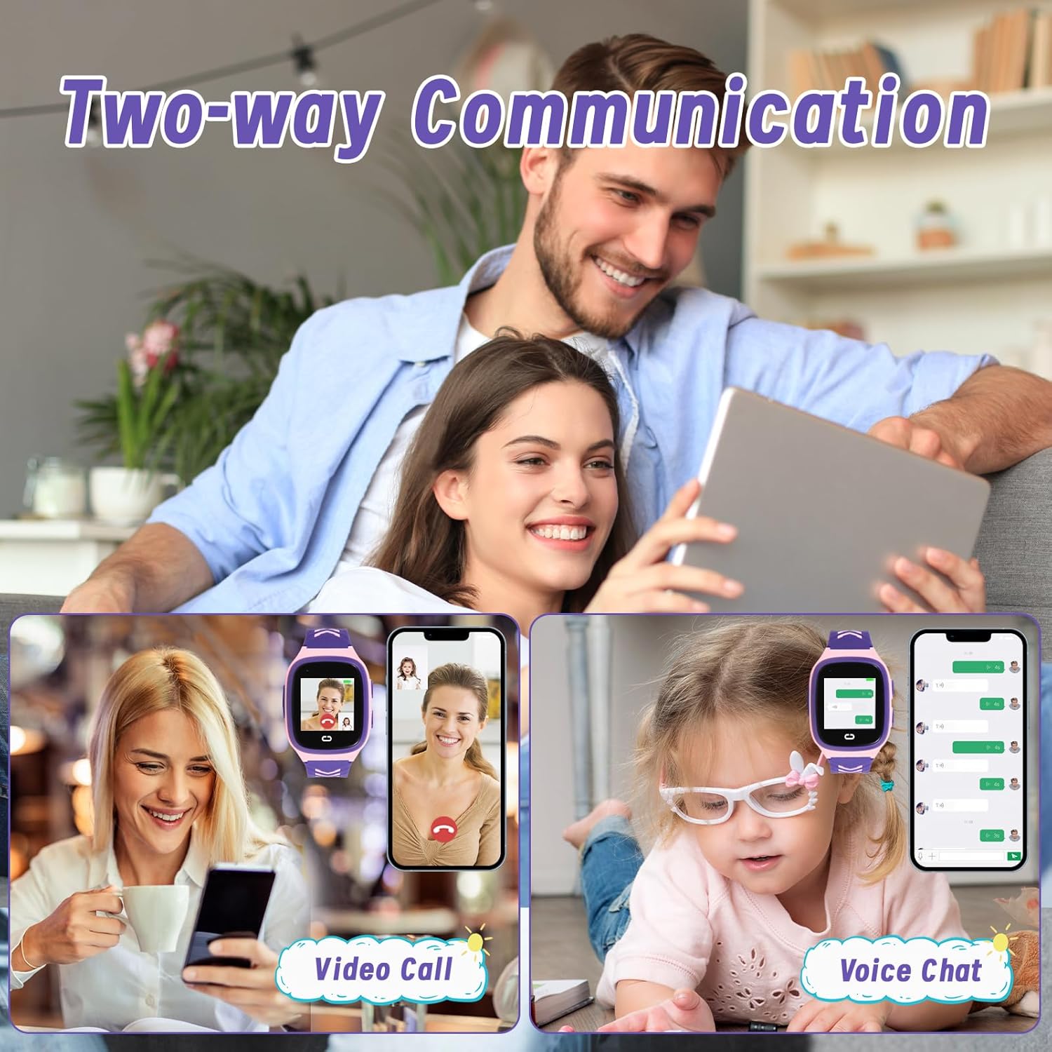 wsgpxtybb Reloj inteligente 4G para niños con rastreador GPS, reloj inteligente para niños con videollamada, chat de voz, cámara SOS, reloj