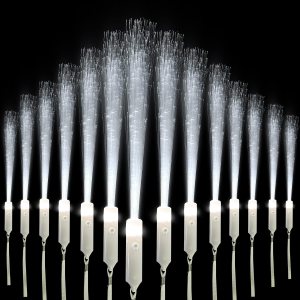 SZHFU Varitas luminosas para fiestas infantiles, varitas de fibra óptica blanca con luz LED, 3 modos de luz intermitentes, para despedida de SZHFU Varitas luminosas para fiestas infantiles, varitas de fibra óptica blanca con luz LED, 3 modos de luz intermitentes, para despedida de