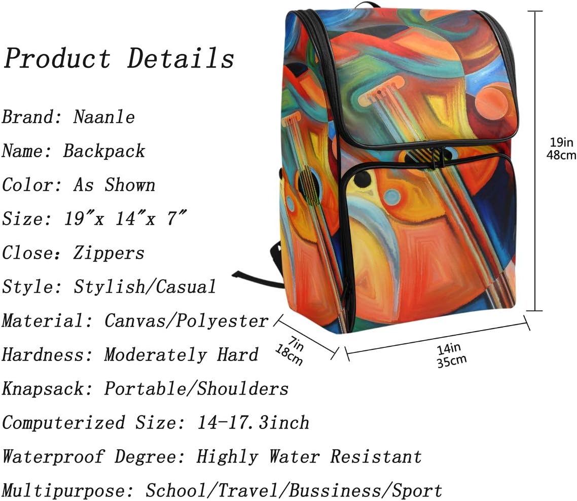 Naanle Daypack – Mochila escolar universitaria grande para hombres y mujeres, bolsa impermeable para computadora portátil de 15.6 pulgadas