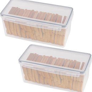 Tiawudi Paquete de 2 cajas de pan, contenedor de pan de plástico, soporte grande para sándwiches, contenedor de almacenamiento de pan para encimera Tiawudi Paquete de 2 cajas de pan, contenedor de pan de plástico, soporte grande para sándwiches, contenedor de almacenamiento de pan para encimera