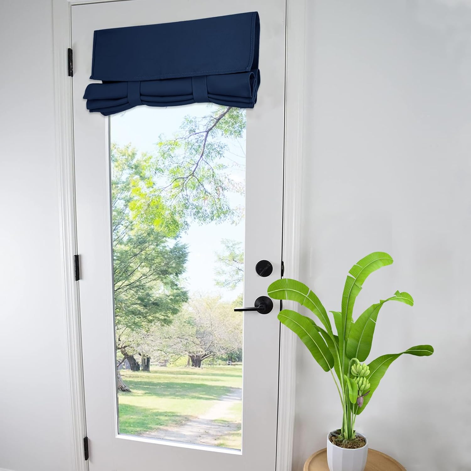 WdFour Cortinas de puerta francesa con tacto sedoso, aislamiento térmico, reducción de ruido, cortinas opacas para puerta de vidrio y oficina (25