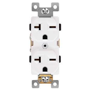 ENERLITES Receptáculo dúplex, toma de pared eléctrica de 20 amperios, grado industrial, 2 polos, 3 cables, 20 A 250 V, certificación UL, 62081-W, ENERLITES Receptáculo dúplex, toma de pared eléctrica de 20 amperios, grado industrial, 2 polos, 3 cables, 20 A 250 V, certificación UL, 62081-W,