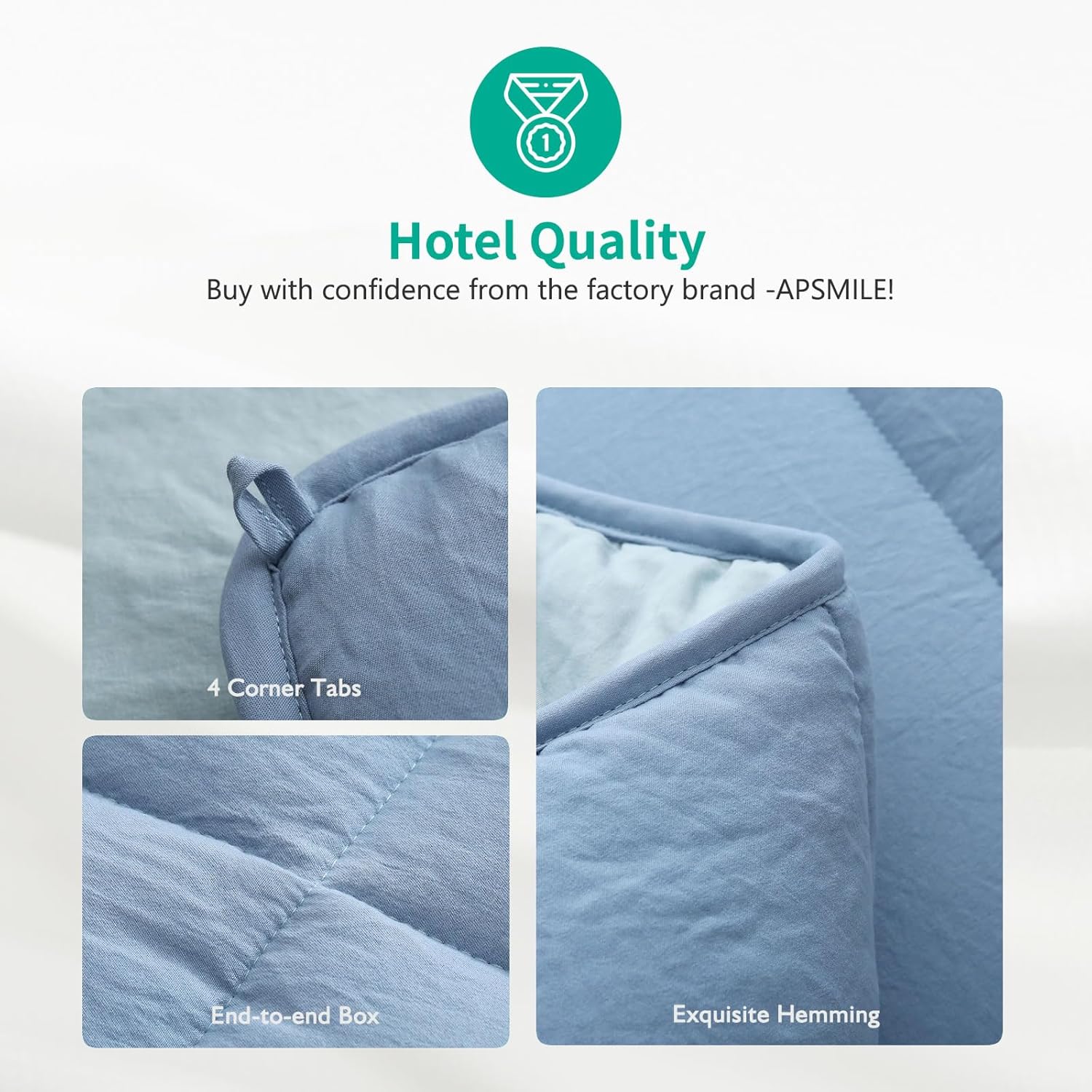 APSMILE Relleno de edredón alternativo de plumón  Edredón de cama tamaño King para todas las estaciones  Edredón acolchado de microfibra mixta de