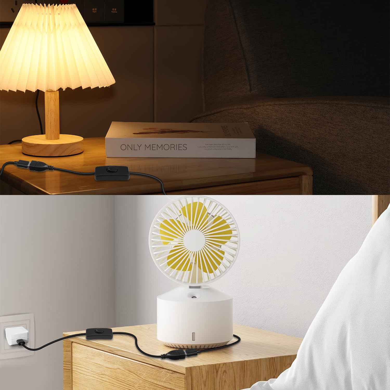 Cable de extensión USB, 4 unidades, 5 V, macho a hembra, extensor con interruptor, adecuado para ventilador USB de 5 V, tira LED, lámpara de
