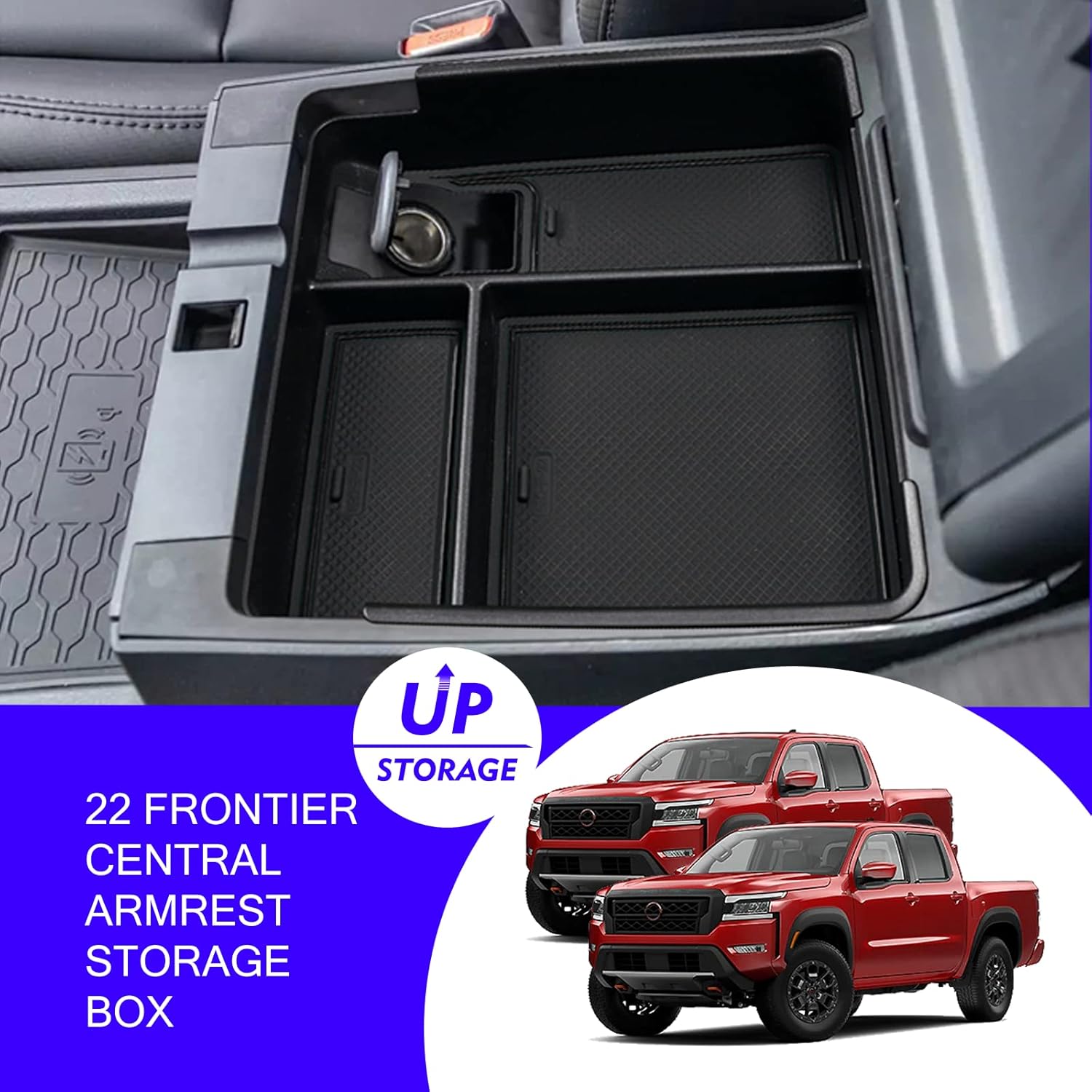 Bandeja organizadora de consola central Frontier 2024 para Nissan Frontier 2022 2023 2024, bandeja de consola central, reposabrazos central, caja de