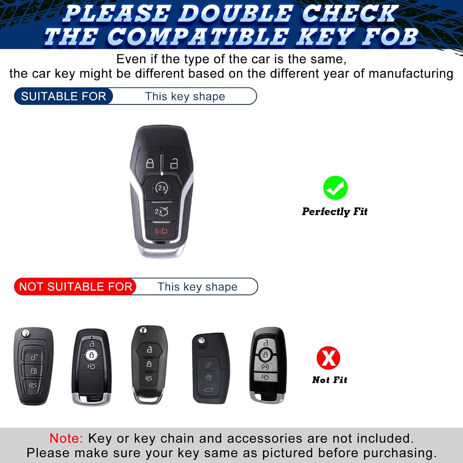 Xotic Tech 2X – Carcasa para llavero de control remoto de TPU negro compatible con Ford Mustang F150 Raptor Serie F Truck Edge Explorer Expedition