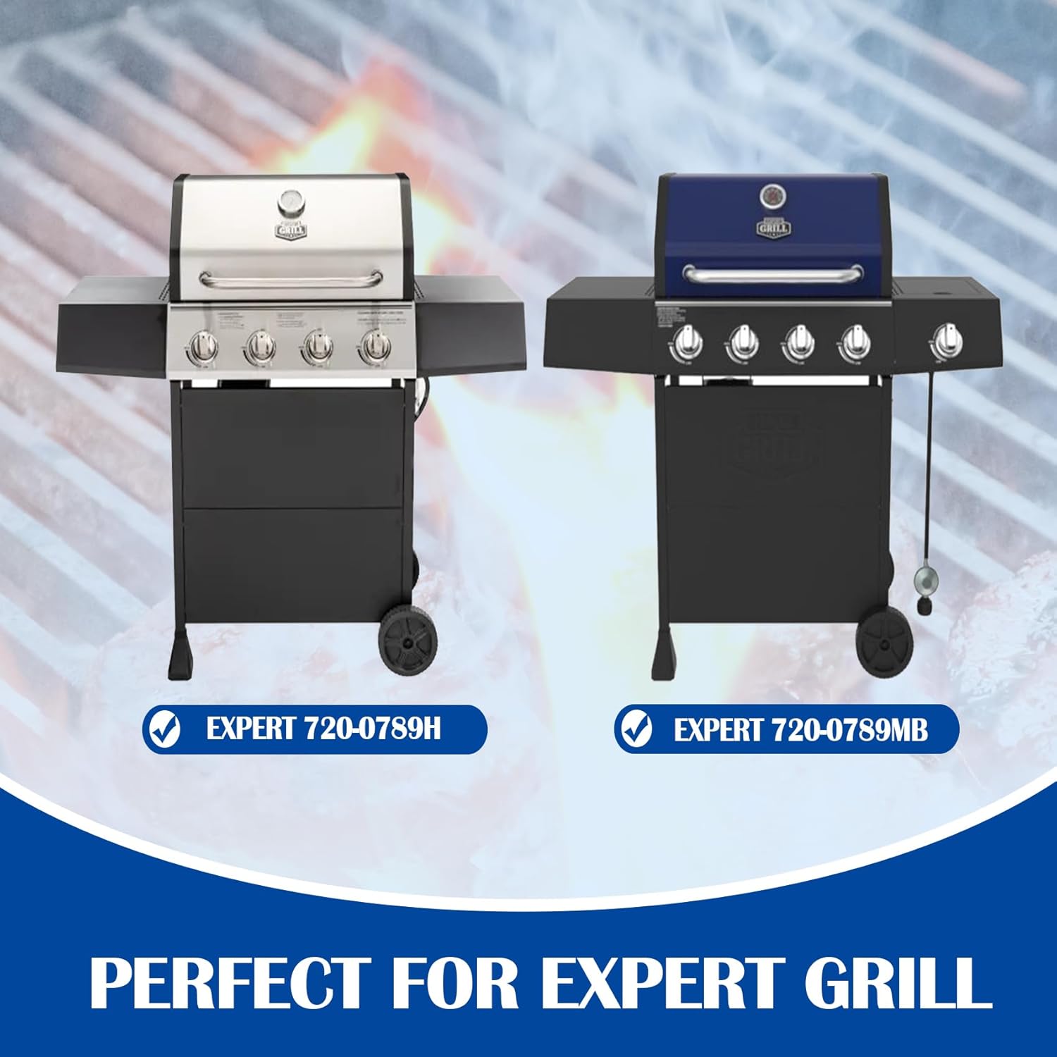 EG – Kit de piezas de parrilla para parrilla experta de 4 quemadores 720-0789H, piezas de repuesto para parrilla de gas Expert 720-0789MB, rejillas