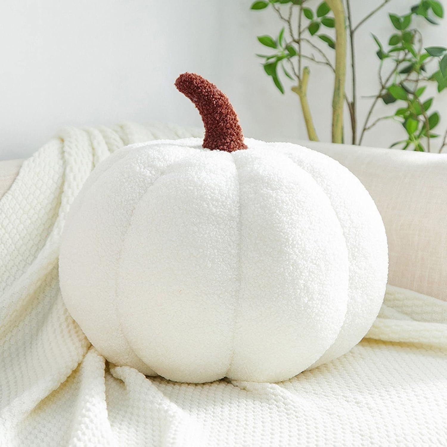 Almohada de calabaza, cojín de Acción de Gracias, almohada decorativa 3D de calabaza, cojín de felpa ultra suave, para automóvil, dormitorio, sofá,