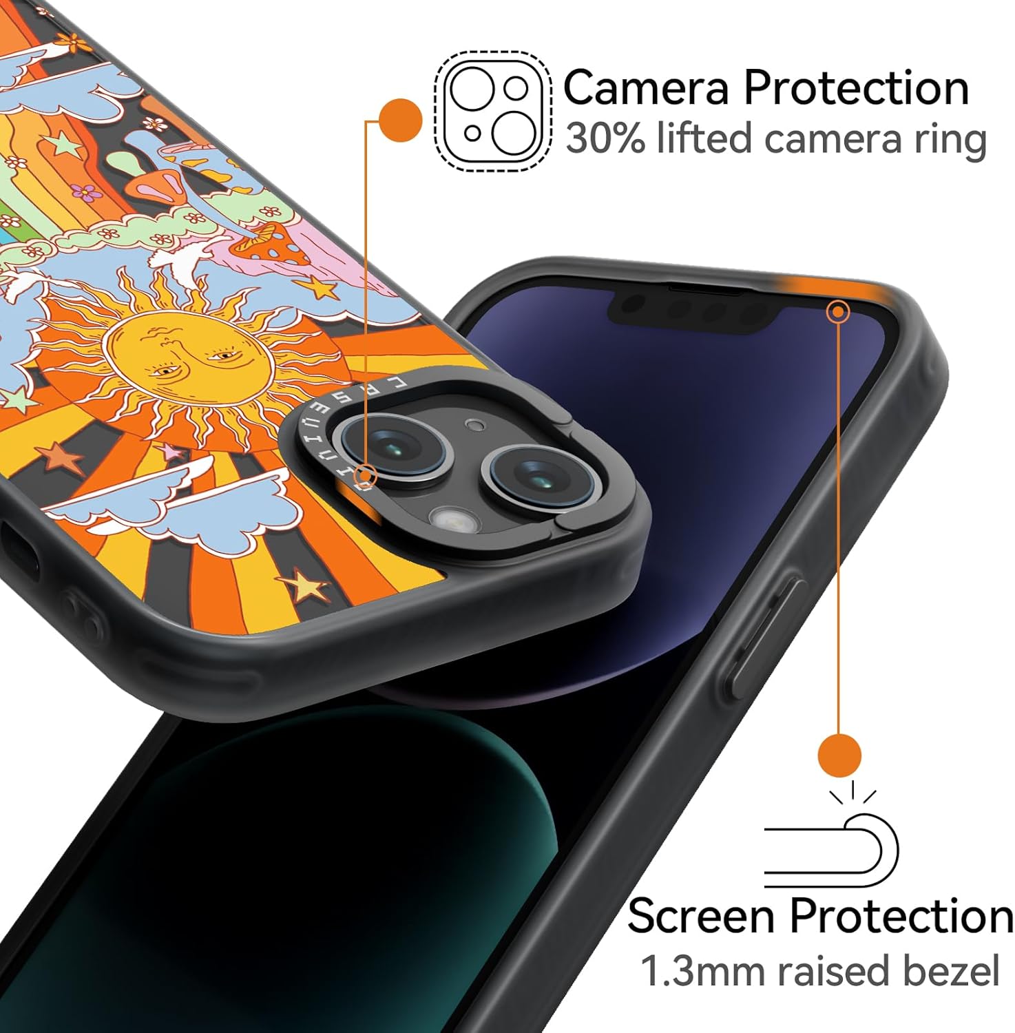 Funda compatible con iPhone 15, bonita estética, duradera y a la moda, divertida funda para teléfono, diseño de hongos femeninos para mujeres y