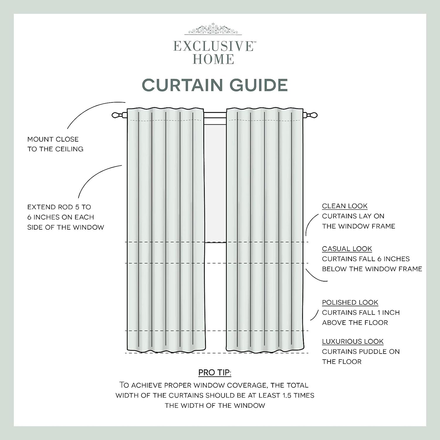 Exclusive Home – Par de paneles de cortinas belgas transparentes con pestañas ocultas en la parte superior, 50 x 108 pulgadas, copo de nieve