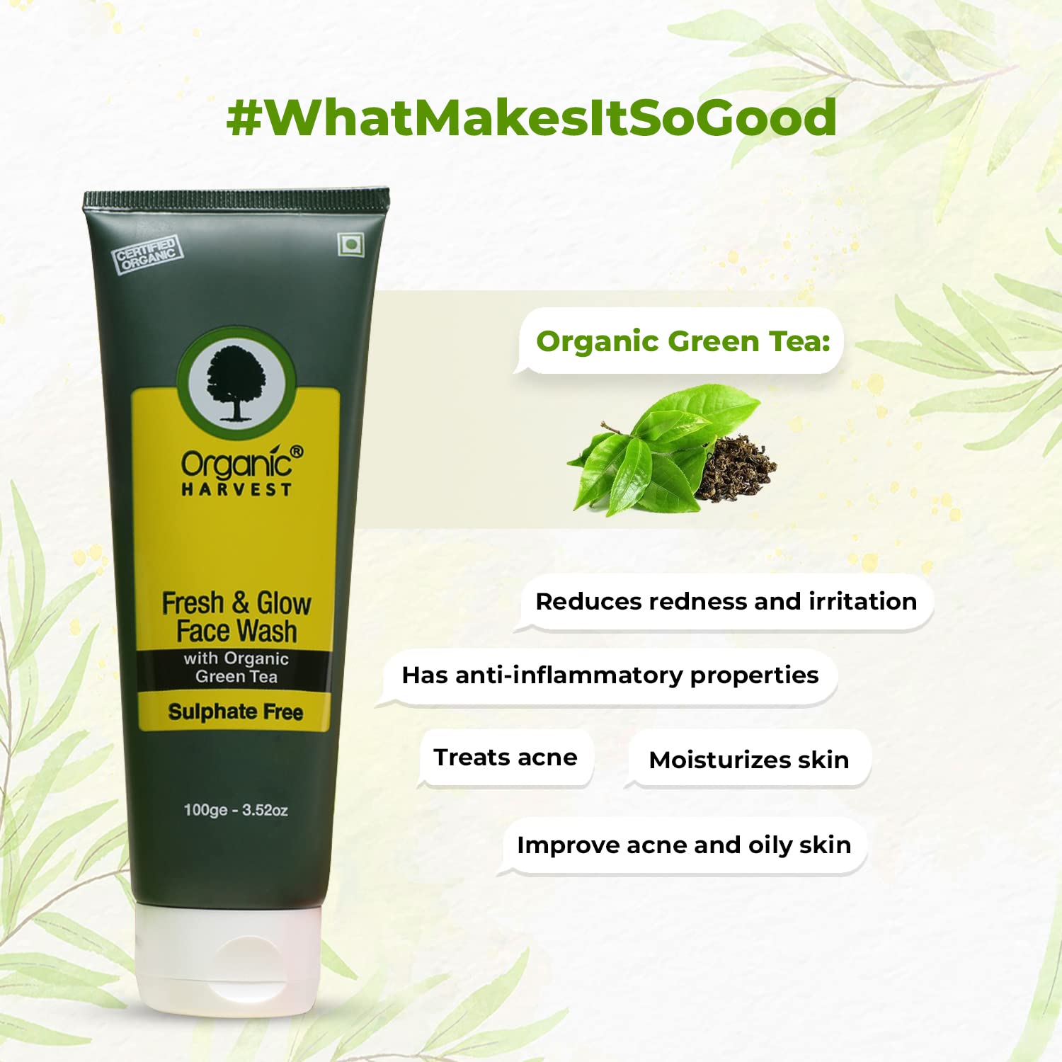 Organic Harvest Jabón facial Youthful Glow azafrán y leche de avena  Para limpieza profunda  Elimina impurezas  Para hombres y mujeres  100%