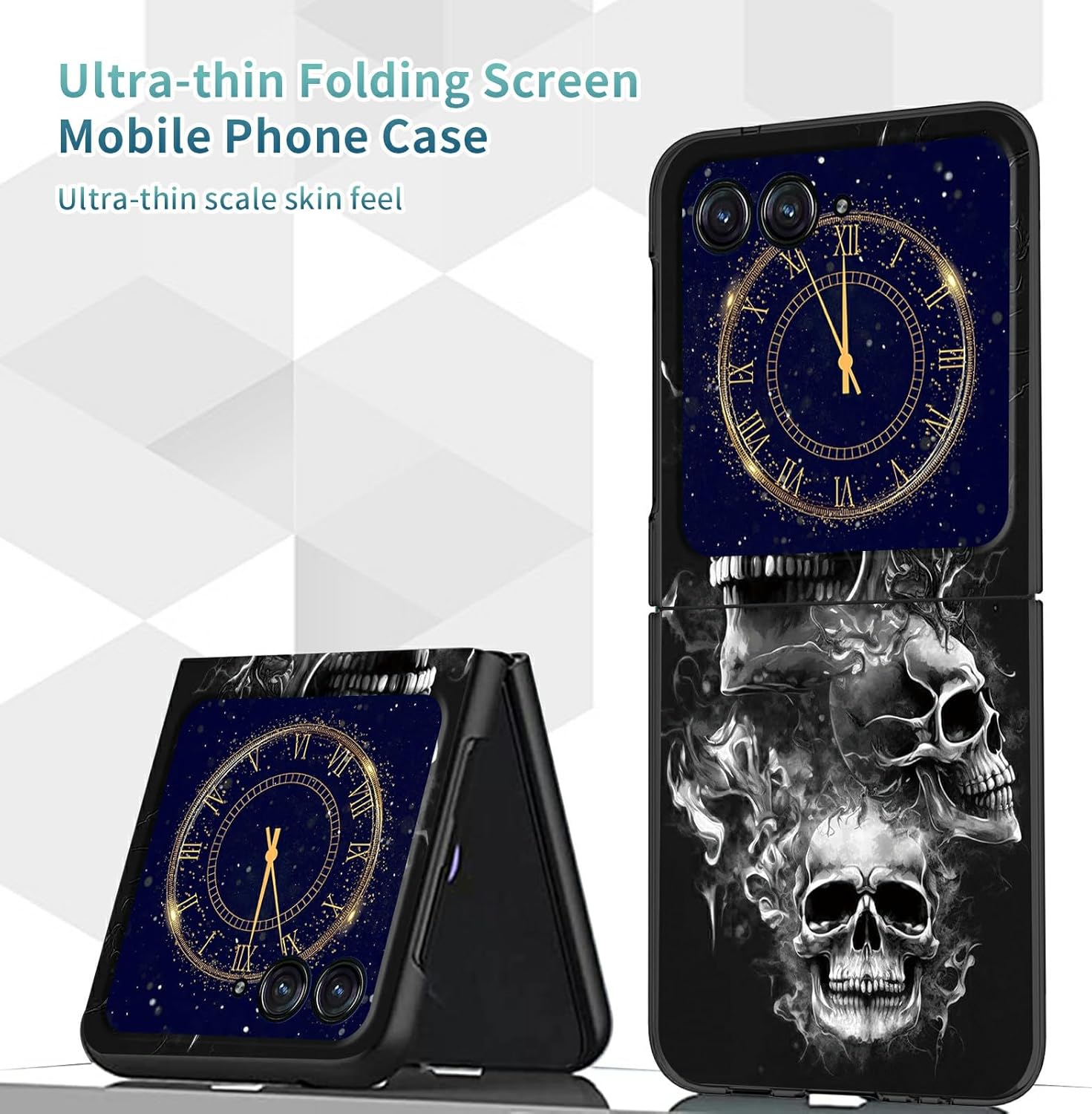 Funda para Moto Razr Plus 2023, diseño de patrón de calavera, a prueba de golpes, antideslizante, delgada, dura, cubierta protectora de