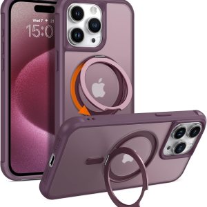 YINLAI Funda para iPhone 15 Pro Max de 6.7 pulgadas, magnética compatible con Magsafe con soporte de anillo giratorio de 360, soporte delgado YINLAI Funda para iPhone 15 Pro Max de 6.7 pulgadas, magnética compatible con Magsafe con soporte de anillo giratorio de 360, soporte delgado