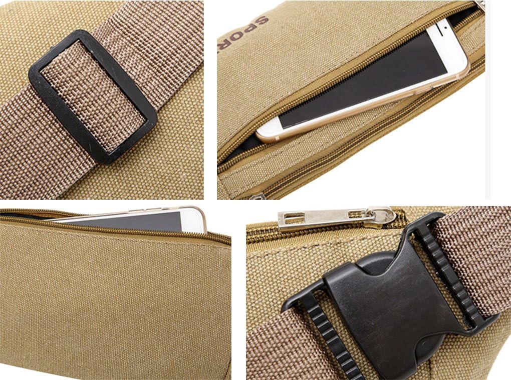 Riñonera unisex de 8.7 pulgadas, 4.7 pulgadas, 12.6 pulgadas, 0.4 pulgadas, bolsa de viaje resistente al desgaste, cintura para senderismo,