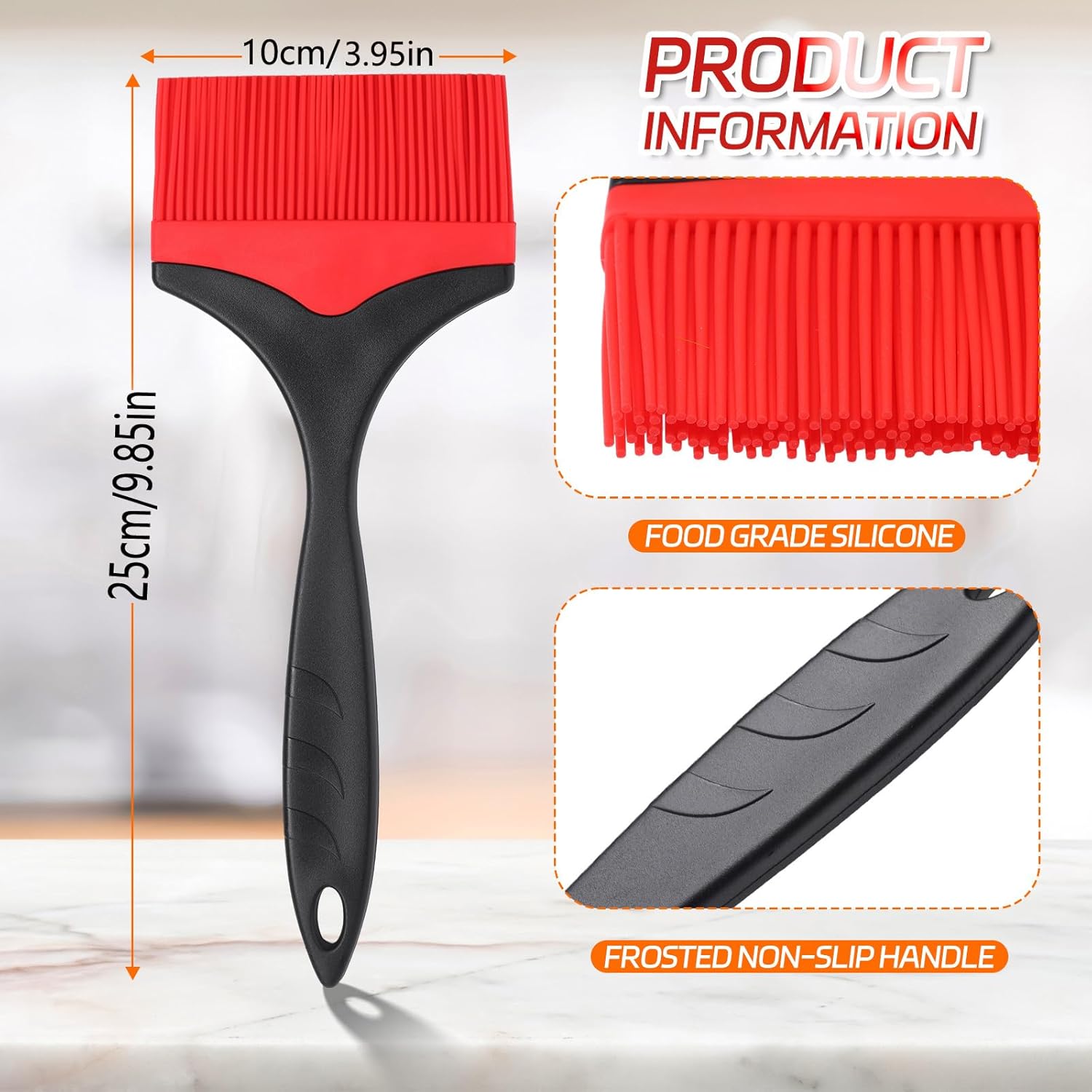 Cepillo de silicona extra grande para repostería, cepillo de silicona extra ancho de 3.95 pulgadas para asar a la parrilla, cepillos resistentes al