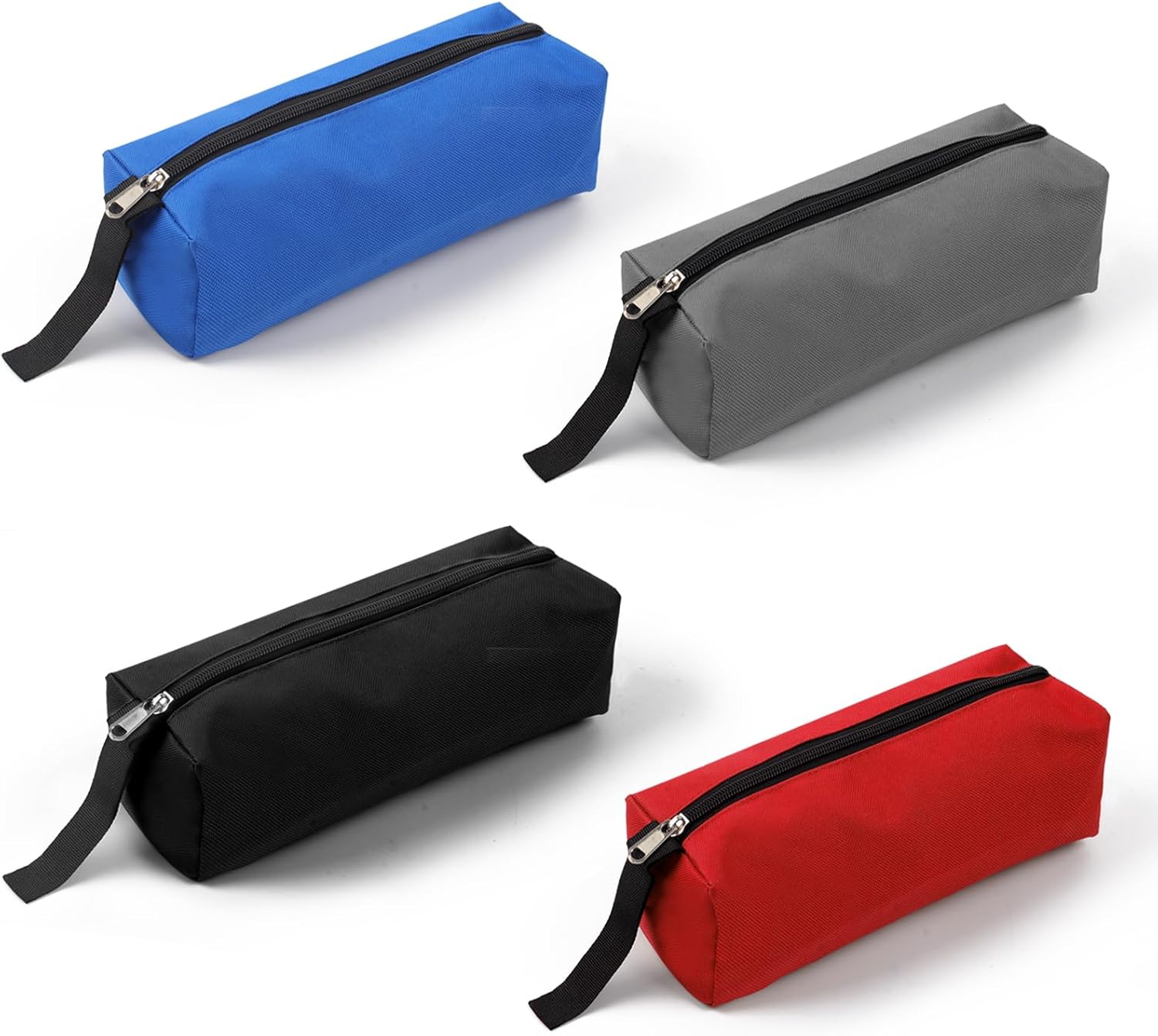 Paquete de 4 bolsas pequeñas de lona para herramientas con cremallera, bolsas de herramientas multiusos con cremallera, bolsas de herramientas