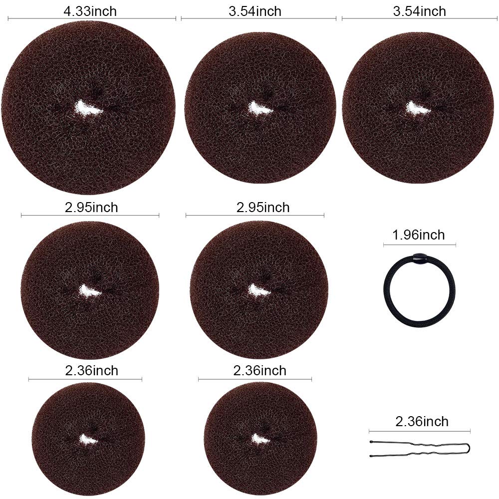 TsMADDTs Máquina para hacer moños para el cabello, juego de moños largos con 7 piezas para hacer moños para el cabello, 5 bandas elásticas para el