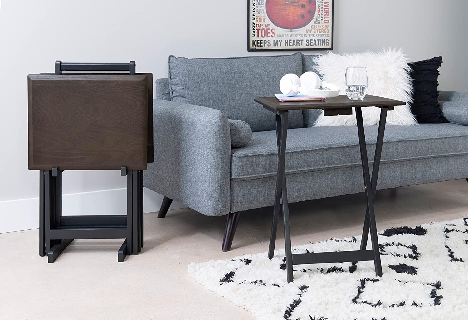 Linon Kearney – Juego de mesa gris