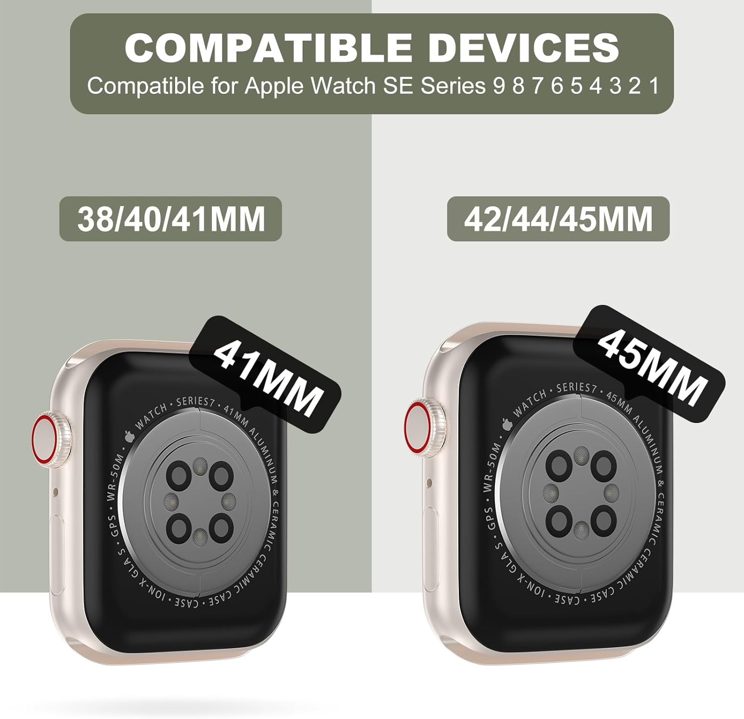 XYF Compatible con correas cristalinas para Apple Watch de 1.772 pulgadas, 1.732 pulgadas, 1.654 pulgadas, 1.614 pulgadas, 1.575 pulgadas, 1.575