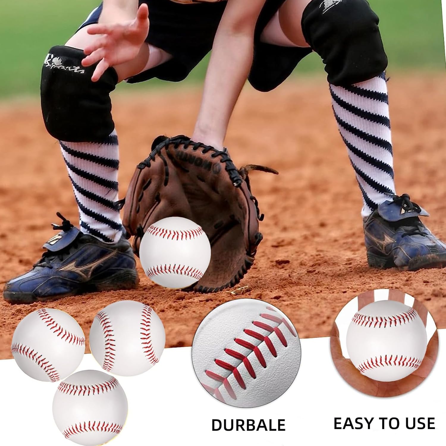 OMYOPY Paquete de 2 pelotas de béisbol en blanco con núcleo de corcho sólido, pelotas de béisbol de 9 pulgadas, autógrafos sin marcar, para juego de