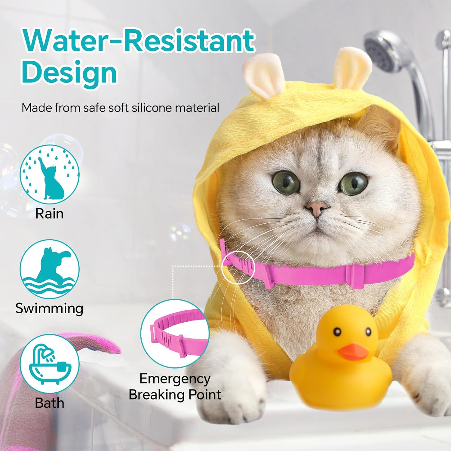 4 paquetes de collar calmante para gatos, collar calmante para gatos, alivio de la ansiedad y la agresión, collar de feromonas del estrés para