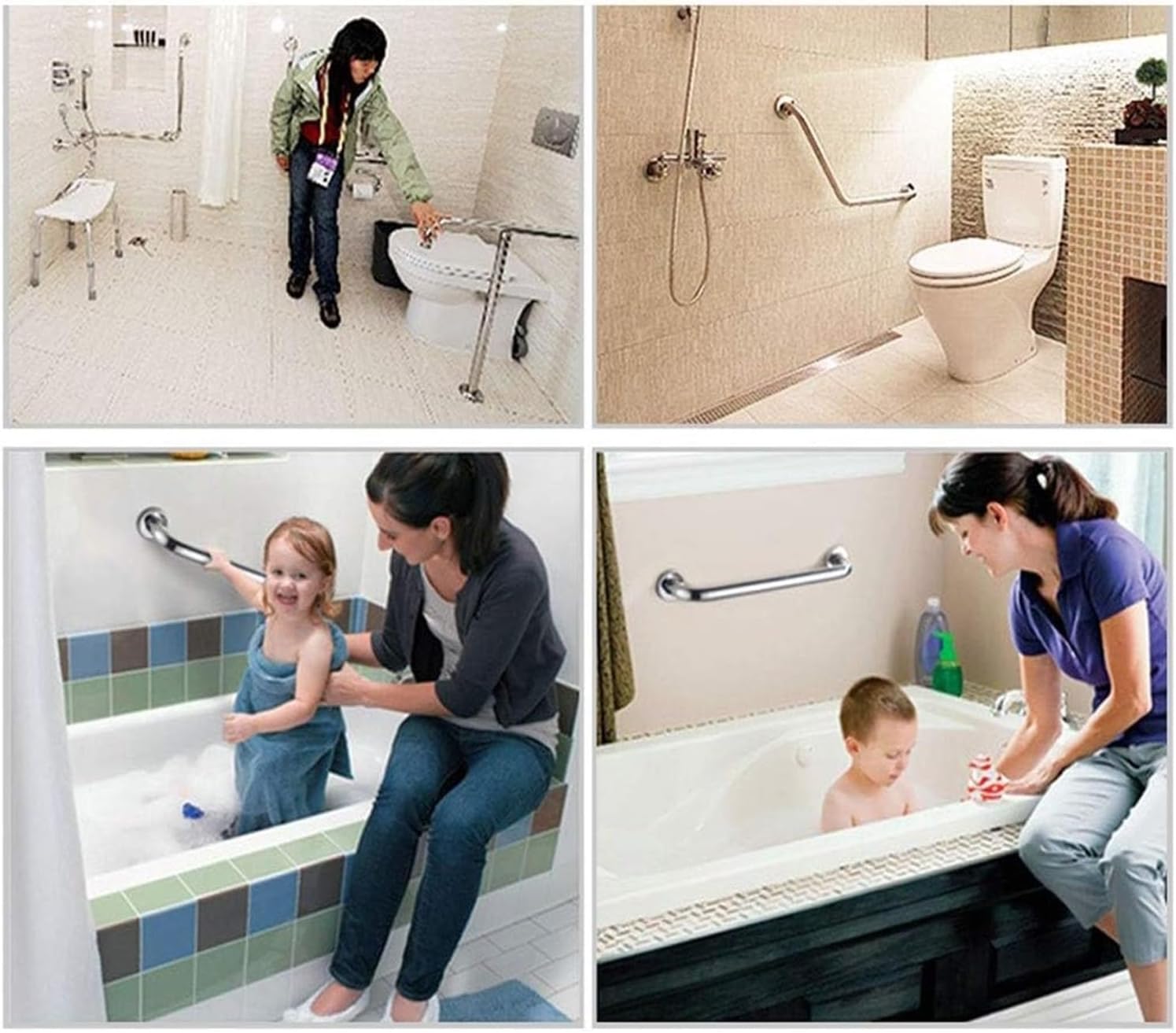 Safety Grab Bars Handle Safety Support Hand Rails Grab Bar for and Shower-15 19 23 27 31inch White and Yellow Safety Stainless Steel Handle Elderly