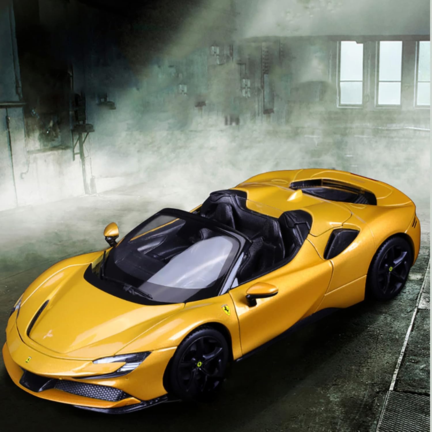 118 Bburago 2022 SF90 Spider Coche de simulación convertible Vehículos fundidos a presión estática Modelo coleccionable Juguetes de coche