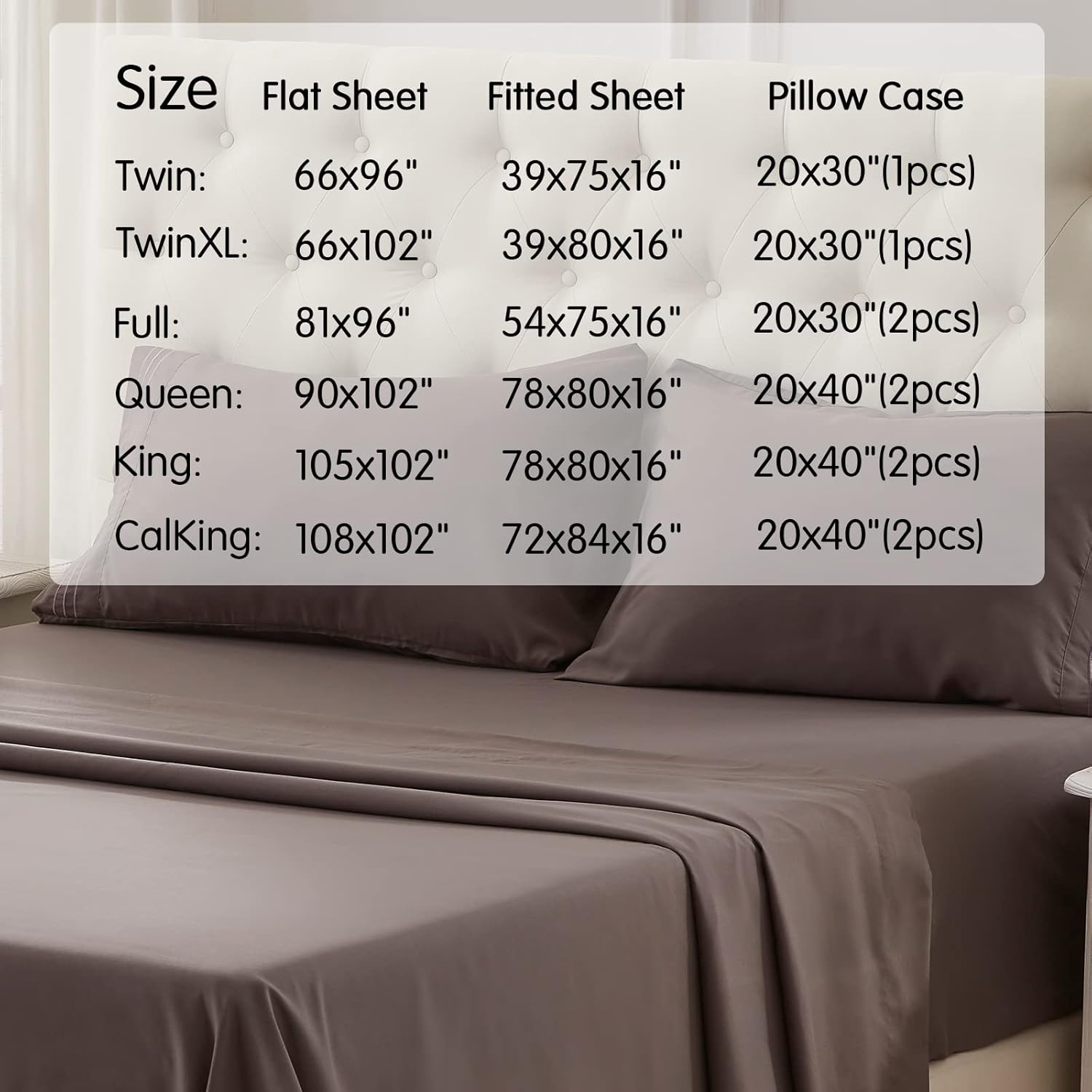 NexHome – Juego de sábanas de tamaño Queen para cama matrimonial, color gris, de microfibra, negro, juego de sábanas lavables, juego de sábanas de