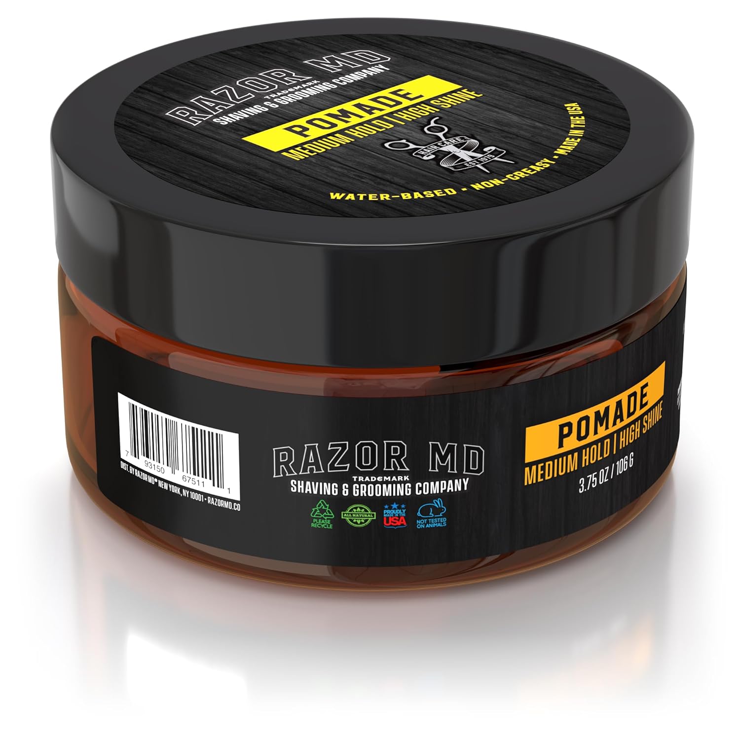 Pomada natural para el cabello a base de agua para hombres con alto brillo y acabado liso, fijación media fuerte, los mejores productos para el