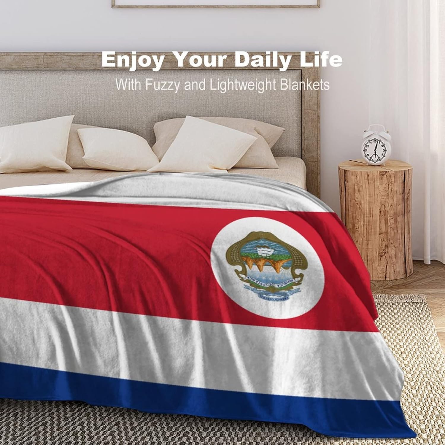 Manta de bandera de Costa Rica, franela suave, con patrón impreso, mantas decorativas para cama y sofá