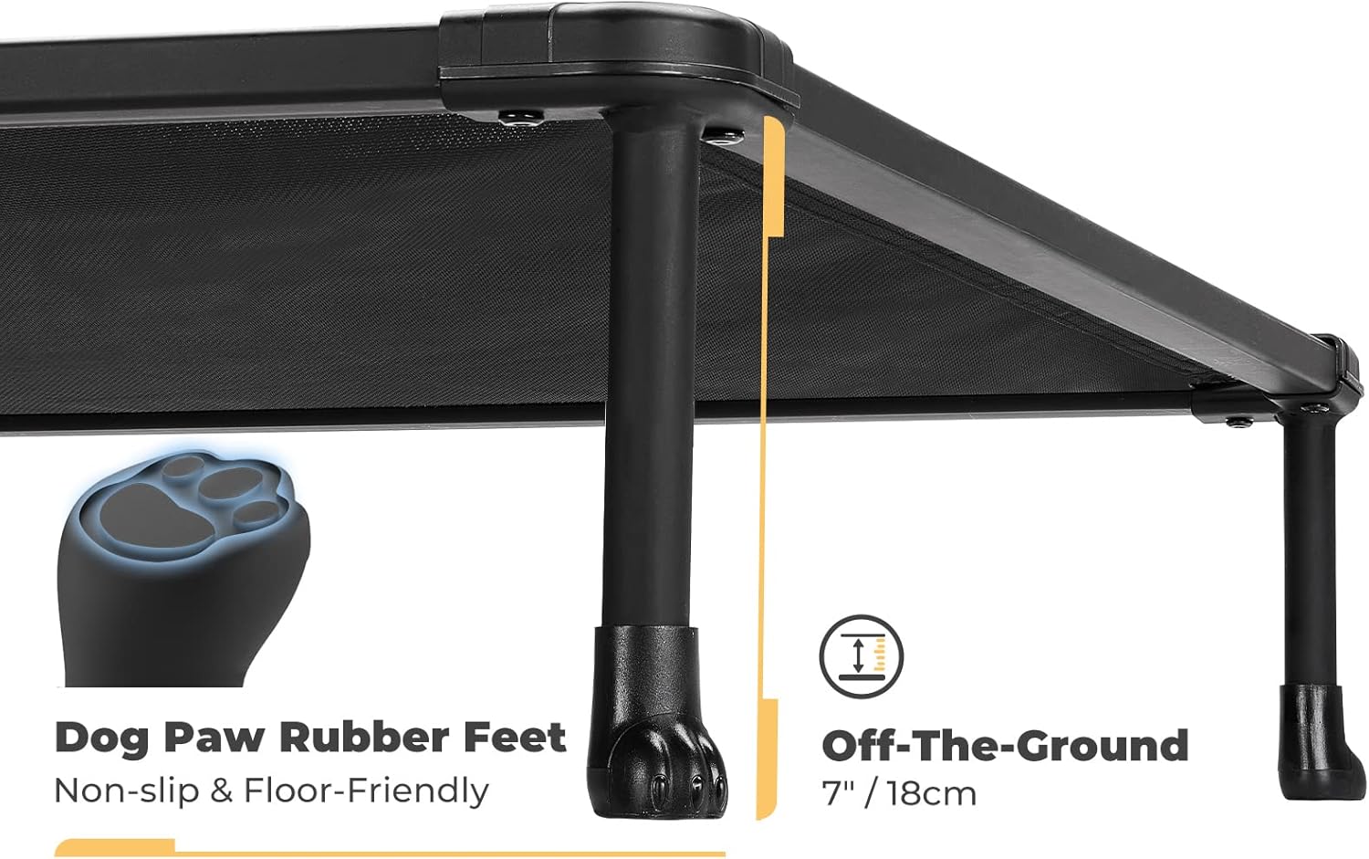 Veehoo CWC2203A – Cama elevada refrescante para perros medianos, plataforma lavable para mascotas con patas antideslizantes para interiores y