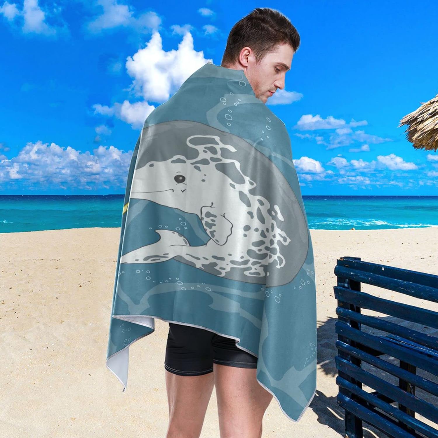 Unicorn Narwhal – Toalla de playa súper absorbente de gran tamaño, toalla ligera y compacta de secado rápido para natación, campamento, vacaciones