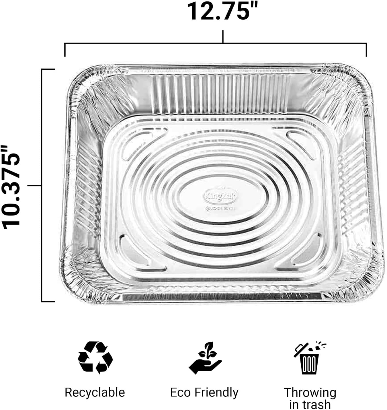 Nicole Home Collection Sartenes de aluminio con tapas, tamaño medio, 9 x 13 pulgadas, extraresistentes, desechables para hornear (25 juegos)