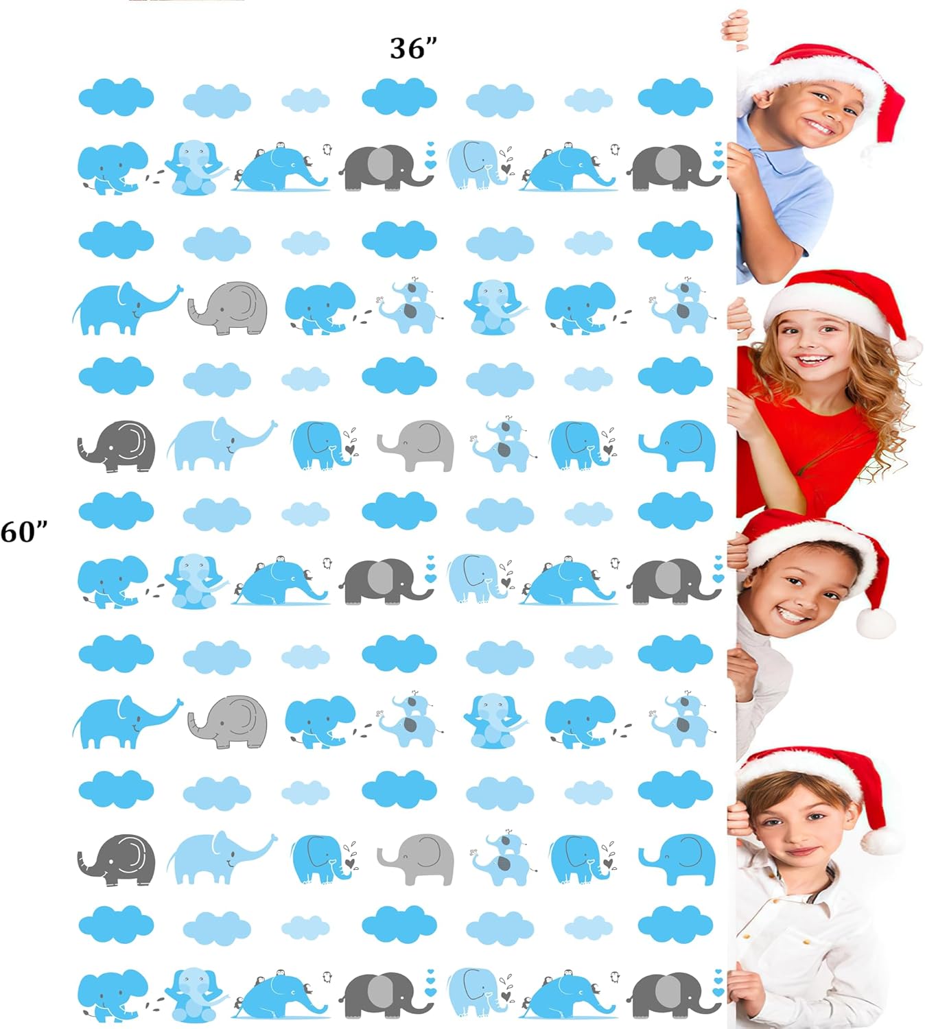 ysmile Bolsa de regalo de plástico extra grande para baby shower, bolsa de regalo Elphant Jumbo 60 pulgadas Bolsa de regalo para niños de gran