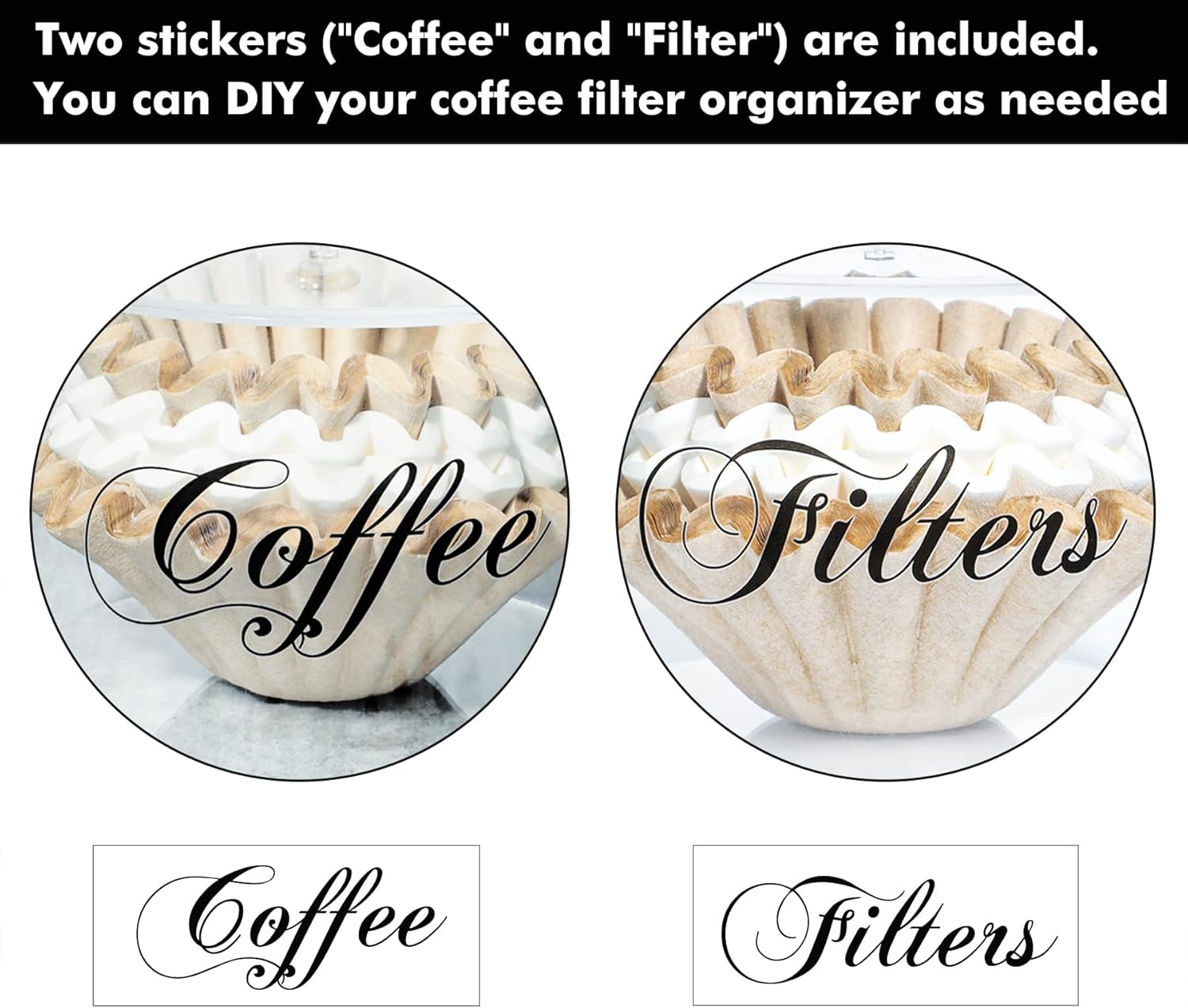 Soporte de filtro de café acrílico, contenedor de almacenamiento de filtro de café transparente con tapa, dispensador de filtro de café de cesta