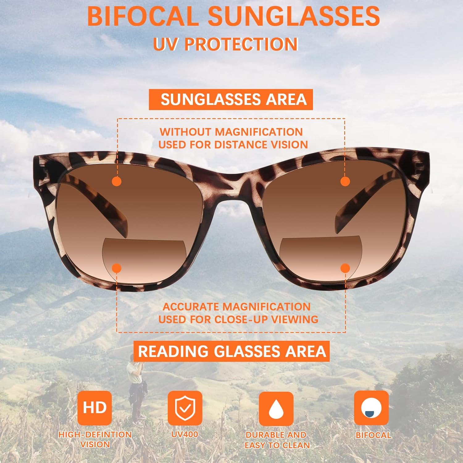 STASTEND 4 Pack Bifocal Reading Sunglasses for Women Men,UV400 Sun Readers Glasses