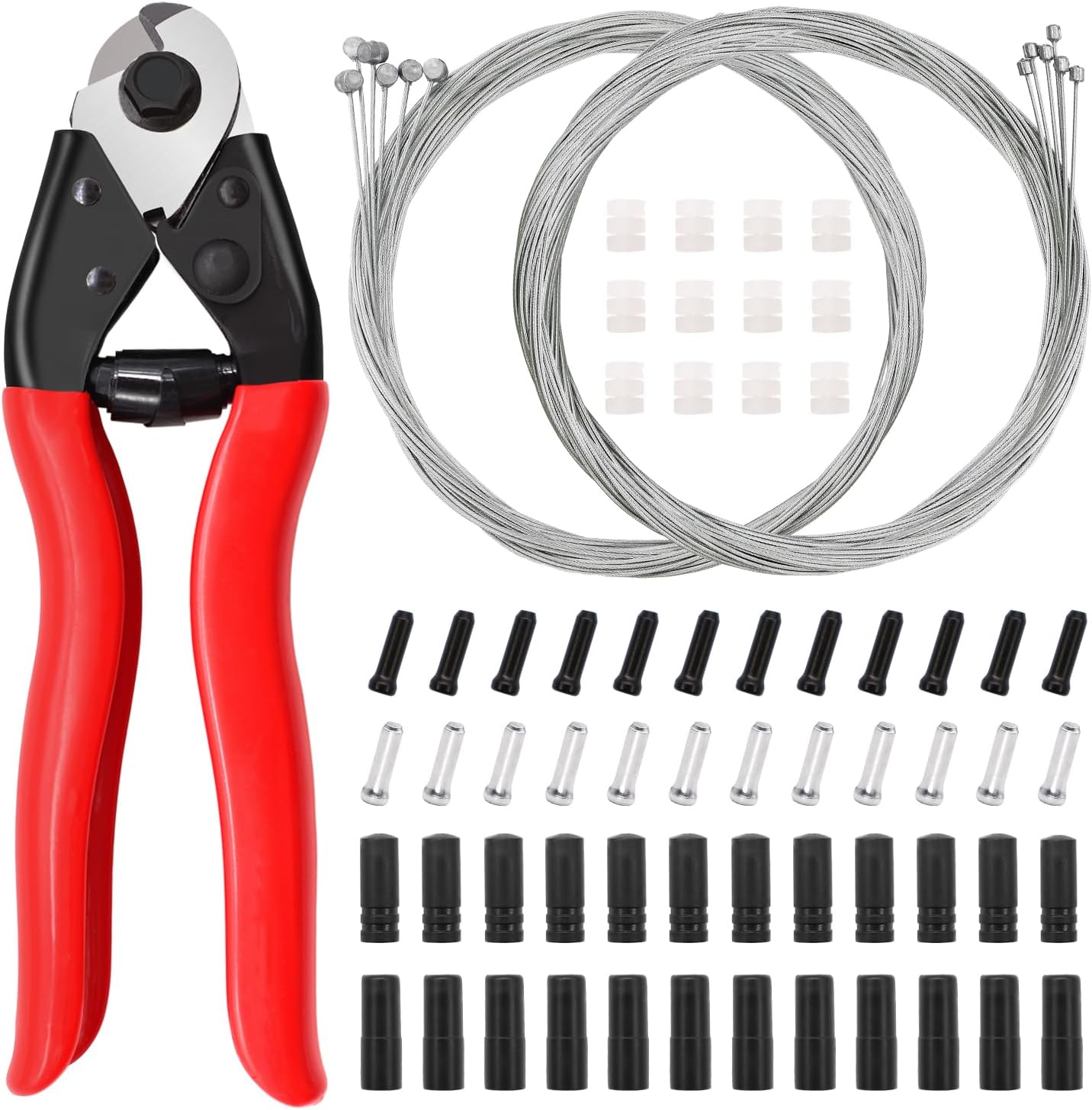 Cortador de cables de bicicleta de acero inoxidable, 73 unidades, cortadores de cables de alambre universal para freno de bicicleta y cable de